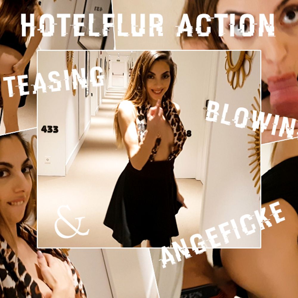 Teasing blowing angeficke hotelflur action